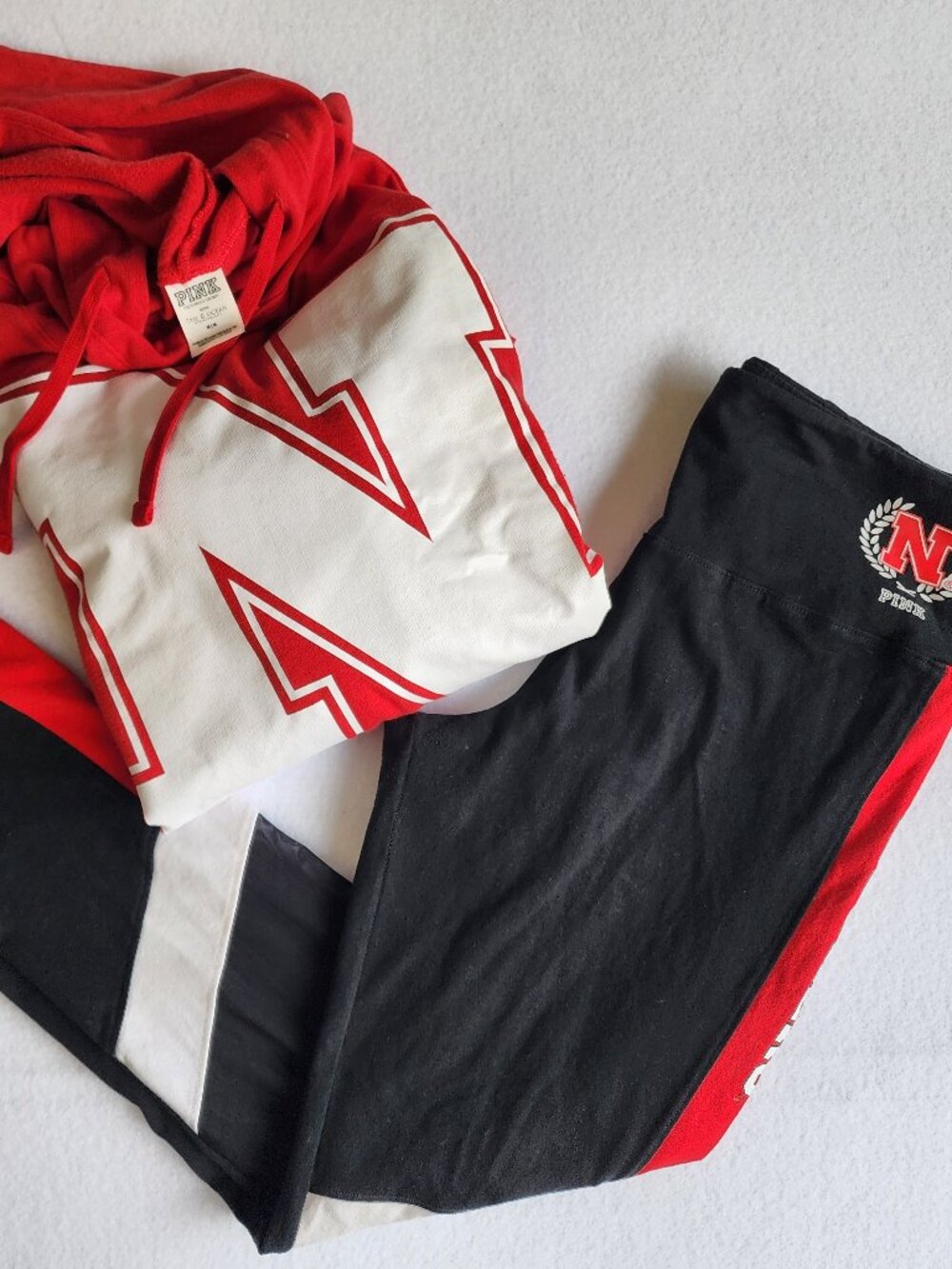 VS PINK Nebraska Cornhuskers Matching Set Hoodie (M) Pants (L)